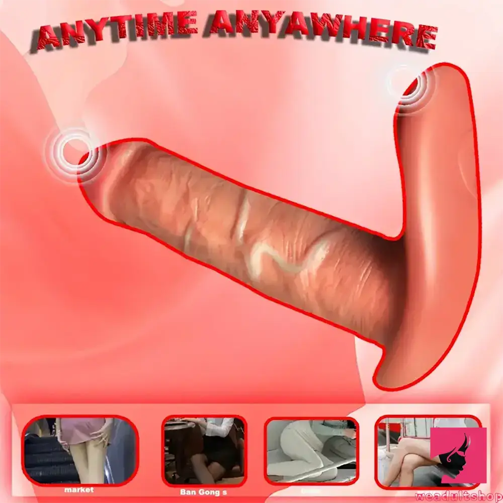 6.3in Silicone Heating Thrusting Vibrating Real Wearable Women Dildo