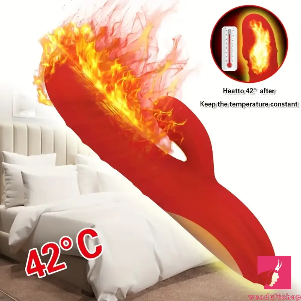 8.8in Heating Vibrating Soft Silicone Dildo Vibrator For Adult Female