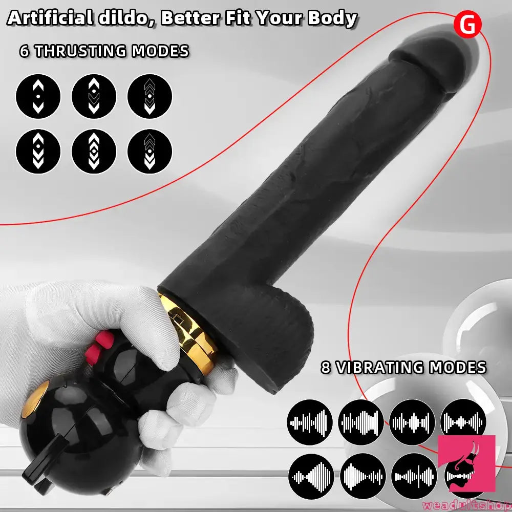7.87in Cat Heating Thrusting Vibrating Remote Dildo Gun Fucking Sex Machine