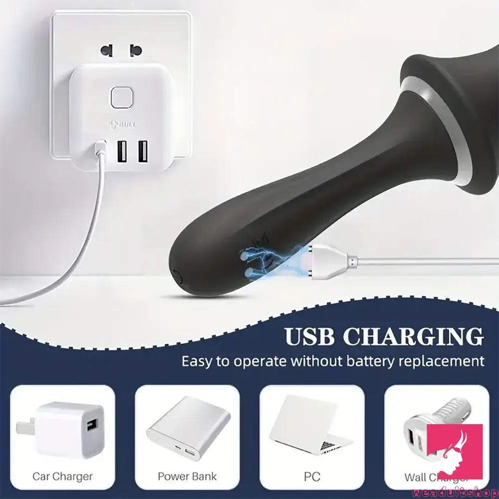 9.65in Silicone Soft Vibrating Dildo With Handle For Anal Stimulator