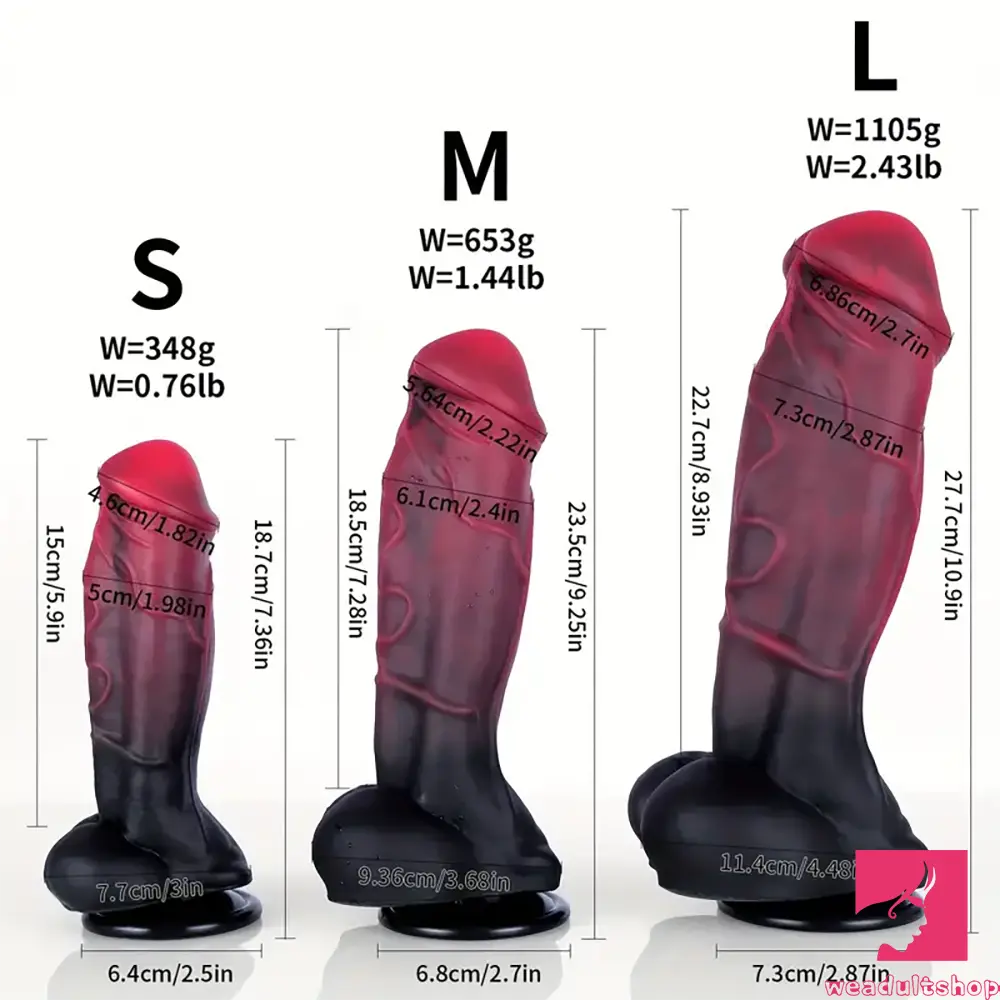 7.36in 9.25in 10.9in Thick Big Fantasy Silicone Dildo For Couples Sex