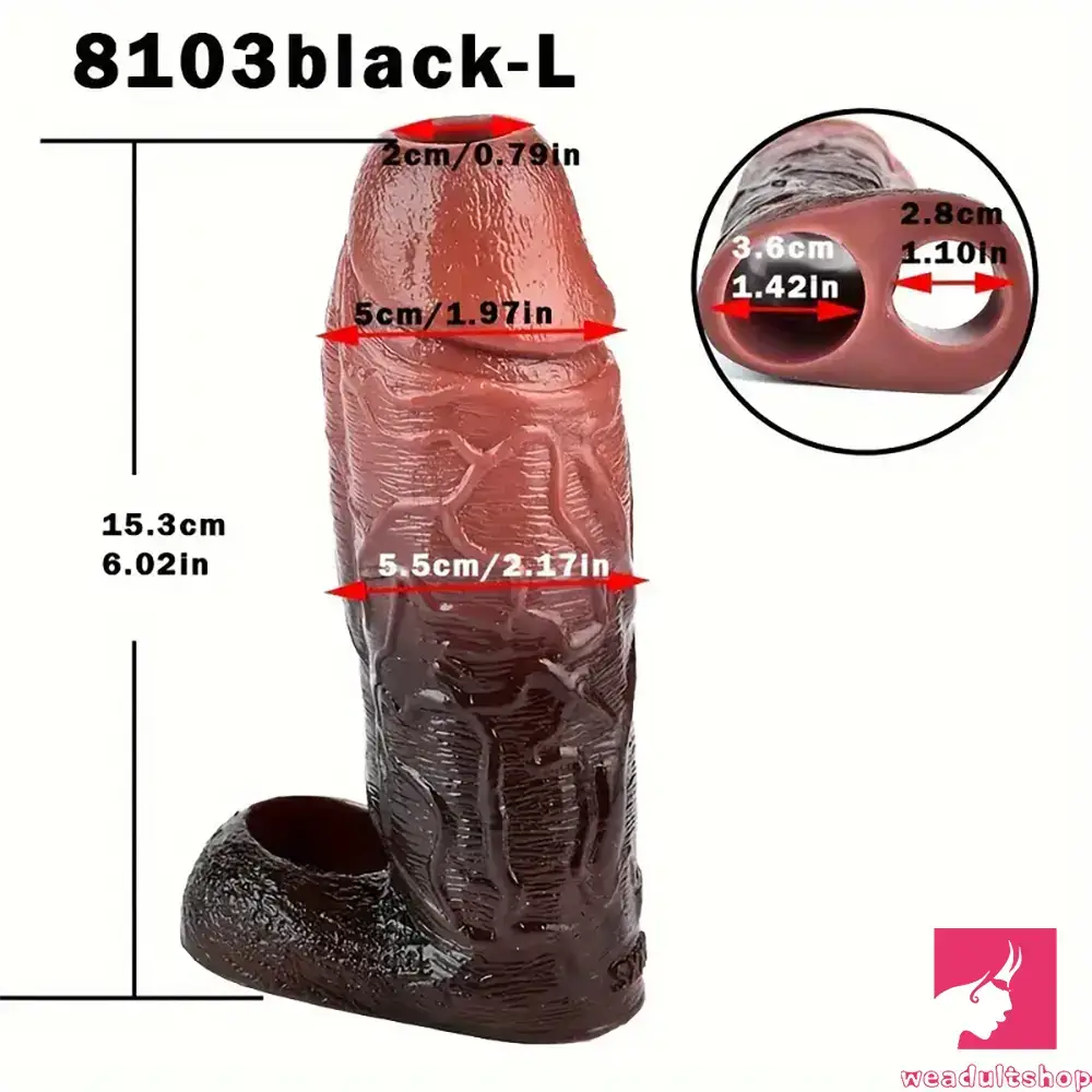 4.53in 5.24in 6.02in Silicone Soft Dildo Sleeve For Penis Enlargement