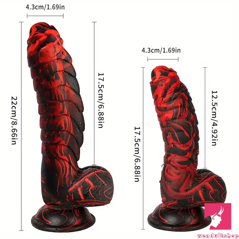 6.88in 8.66in Body Safe Silicone Soft Dinosaur Dildo For Couples