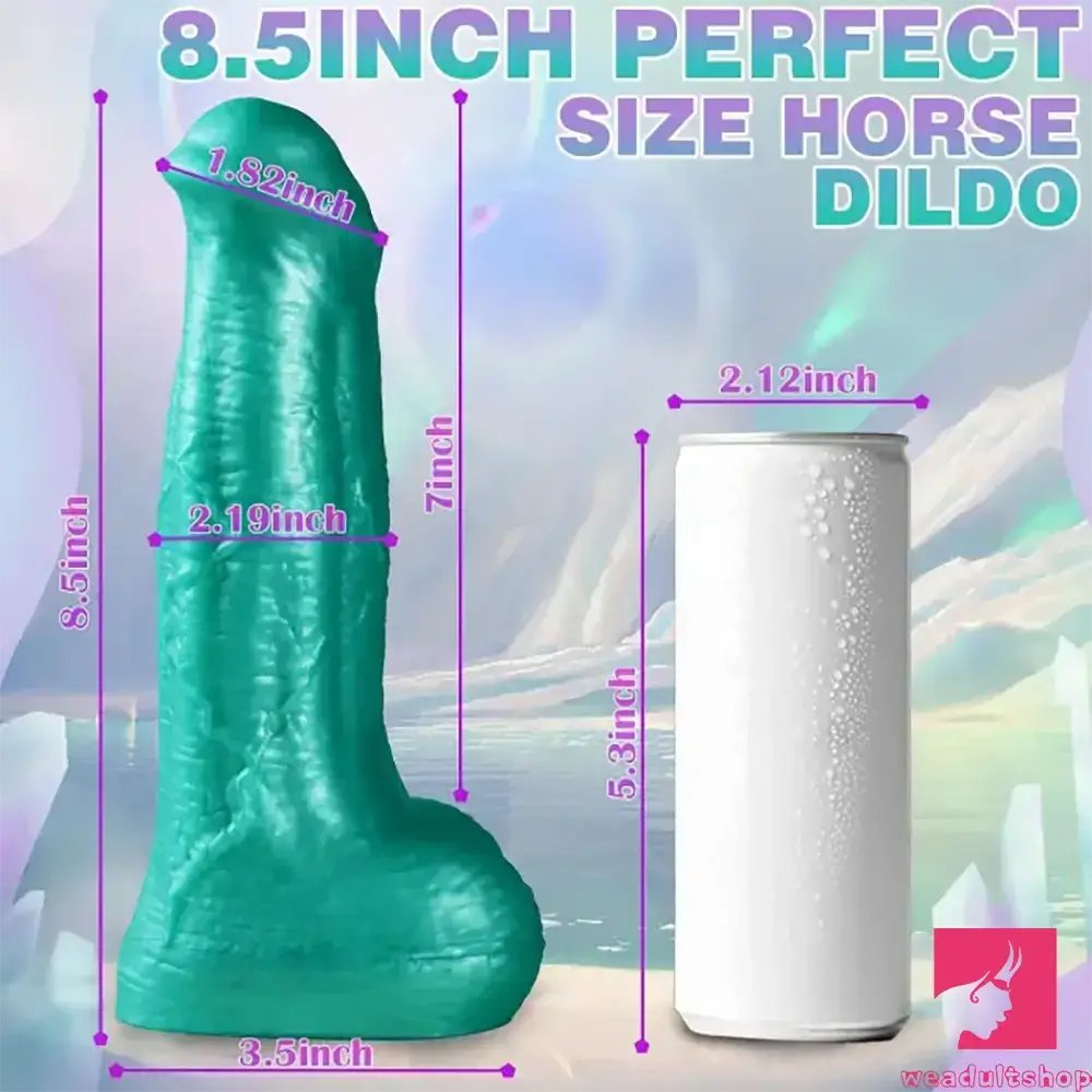 8.5in Soft Dual Density Silicone Animal Big Horse Cock Dildo For Orgasm