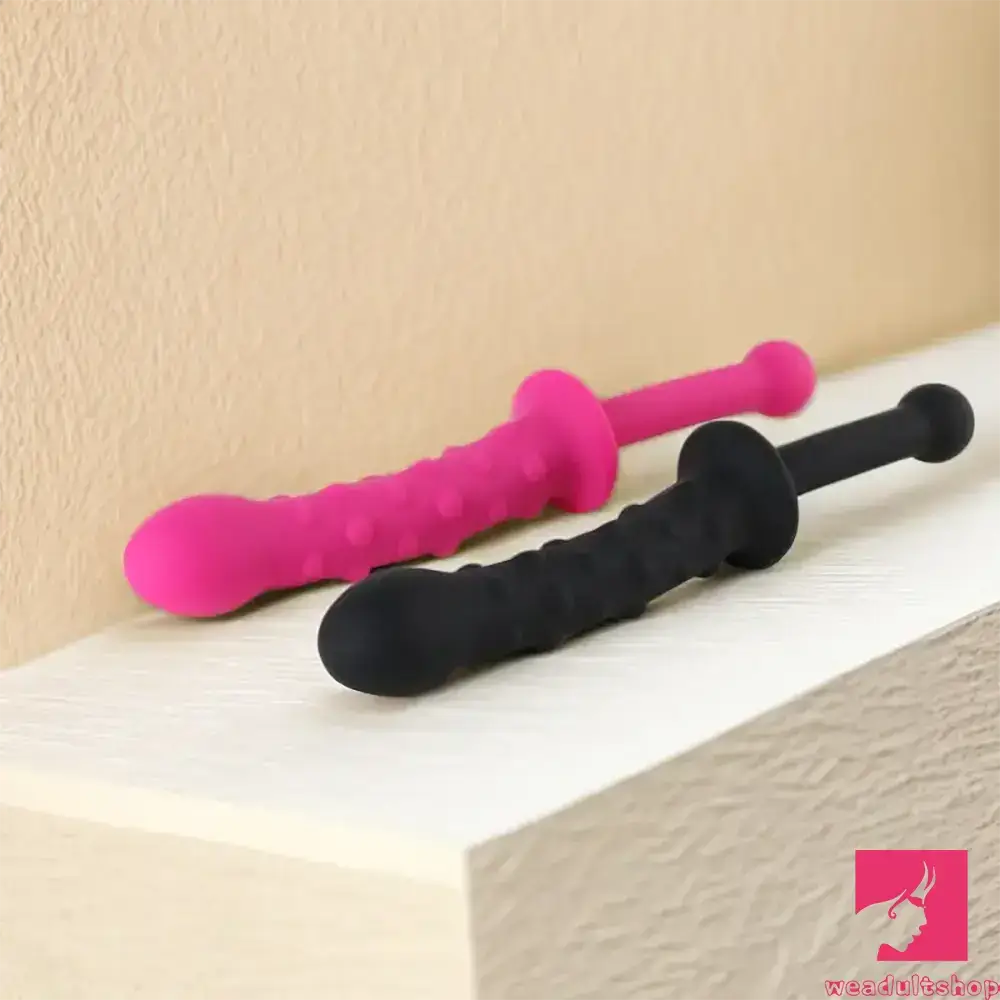9.45in Unisex Soft Silicone Big Spiked Dildo With Handle For Love Toy