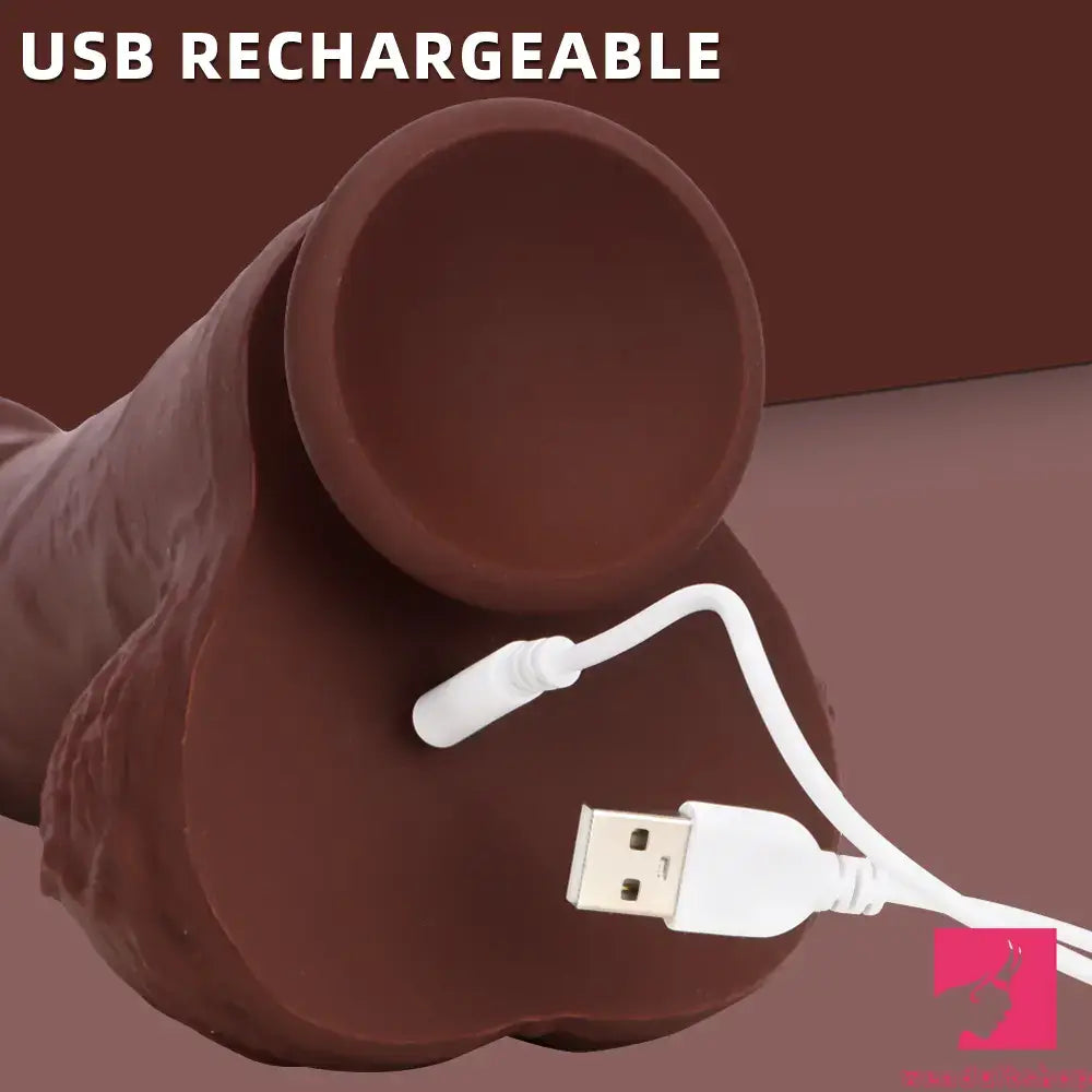 9.84in Lifelike Remote Control Auto Heating Thrusting Vibrating Dildo