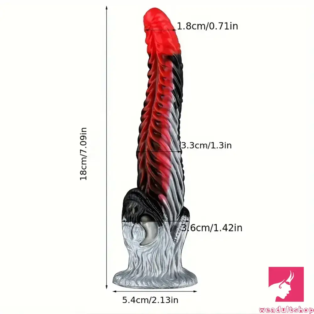 7.09in Silicone Flexible Monster Fantasy Dildo For Couples Women