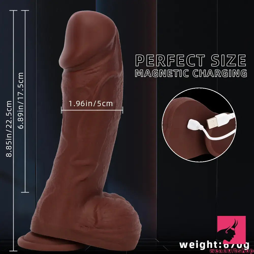 8.85in Intelligent Heating Thrusting Vibrating Automatic Remote Anal Dildo
