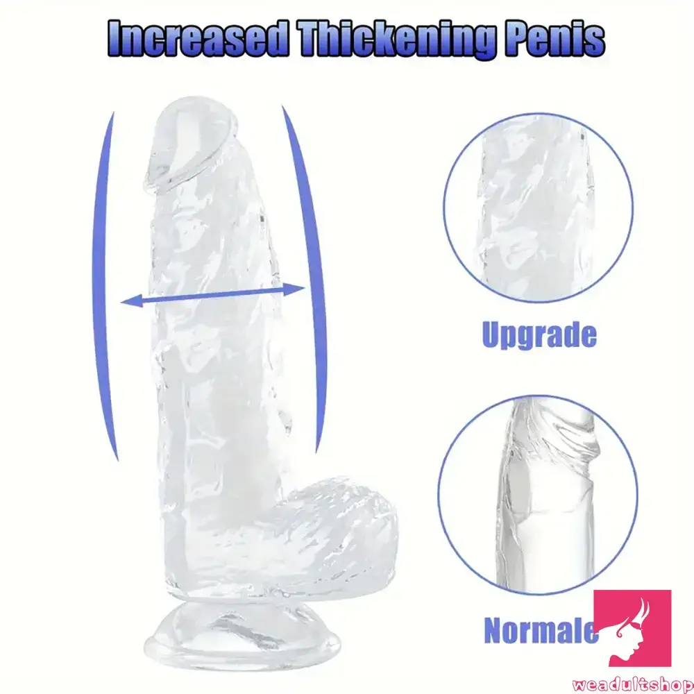 6.4in 7in 8in 9in Clear Real Cock Dildo For G-Spot Vaginal Sex Orgasm