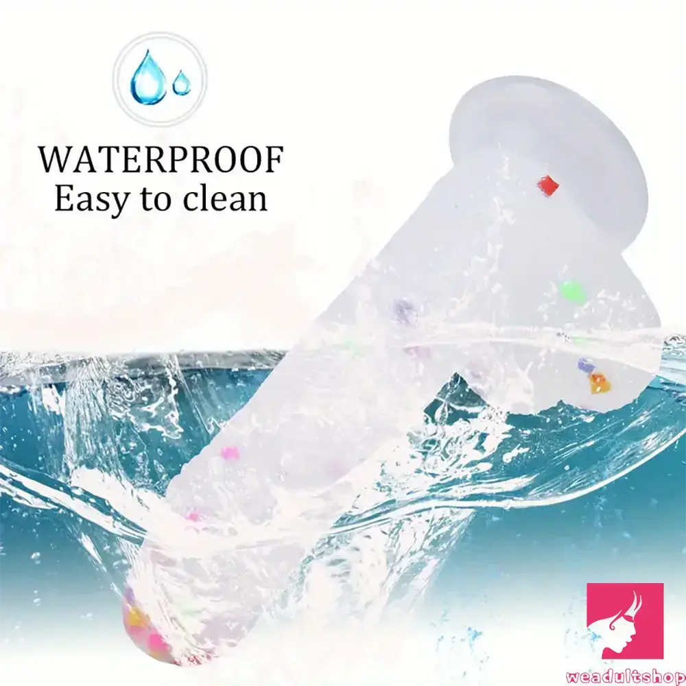 7.8in Realistic Confetti Silicone Soft Dildo For Anus Vaginal Orgasm