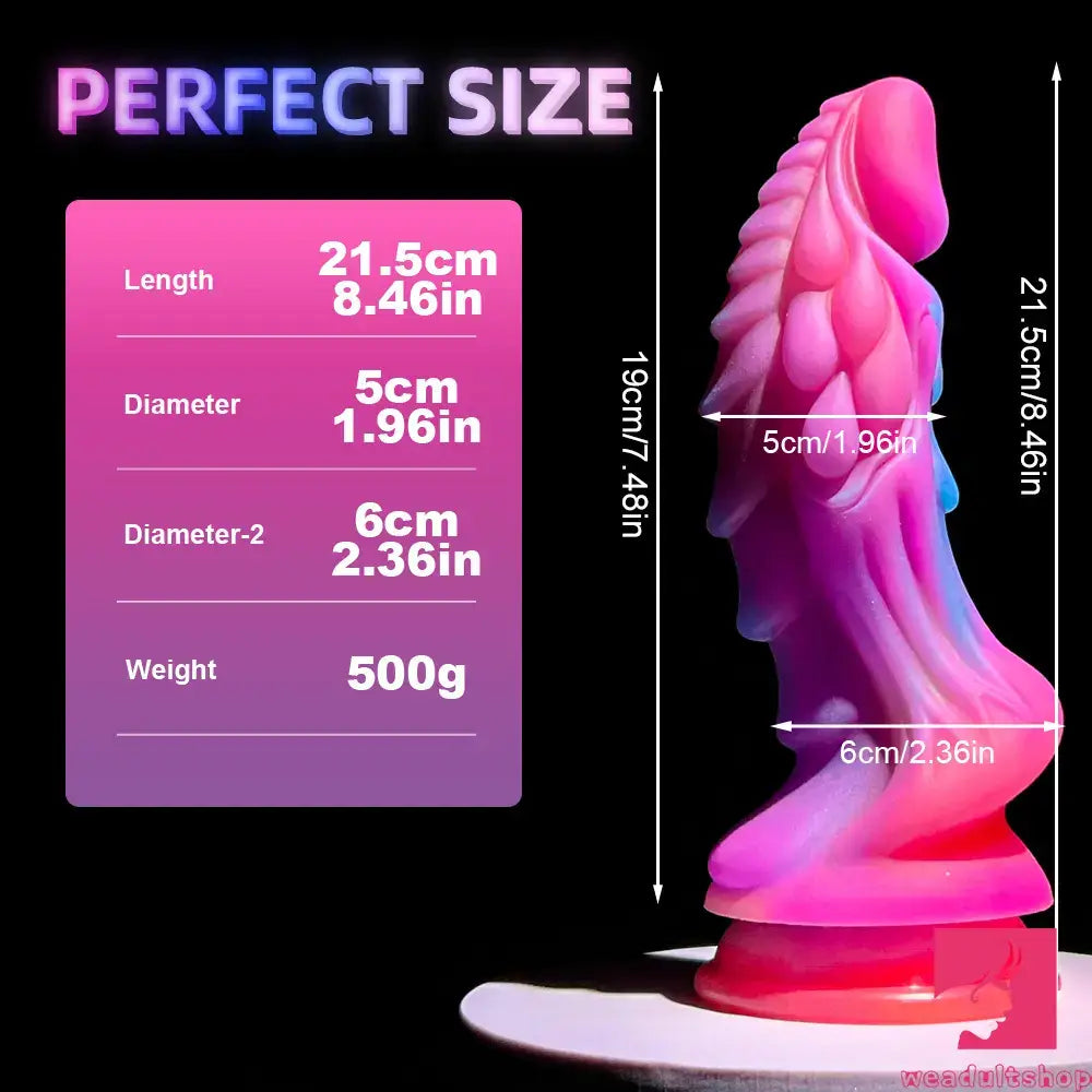 8.46in Colored Luminous Silicone Big Soft Dildo For Female Male Orgasm