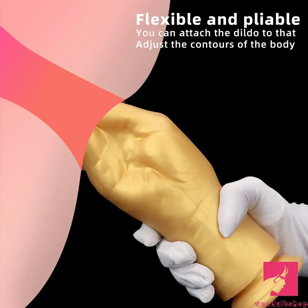 6.3in 8.66in 11.02in Gold Hands Silicone Soft Big Dildo For Fisting Toy
