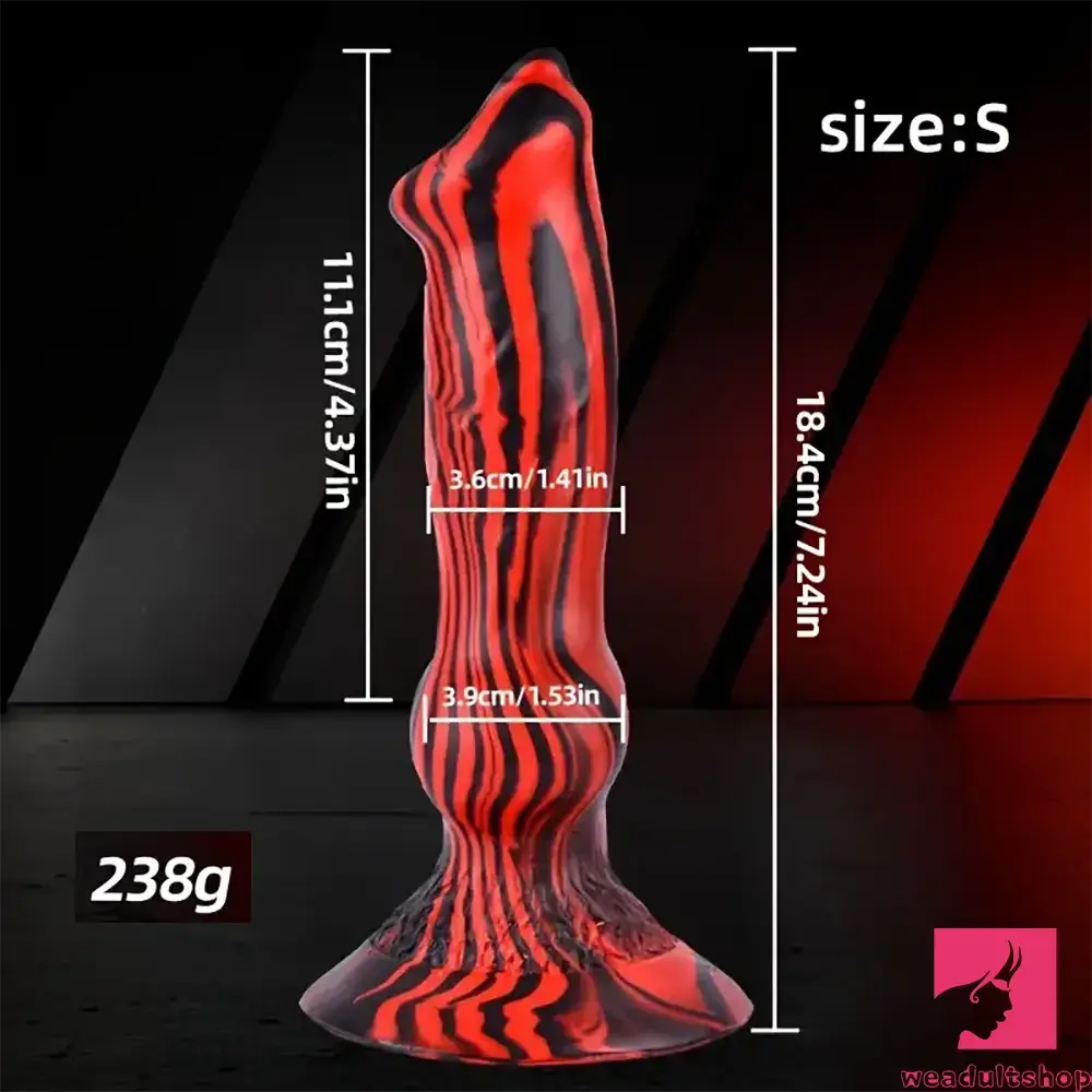 7.24in 7.51in 9.84in 10.62in 12.99in Animal Dog Cock Silicone Flexible Dildo
