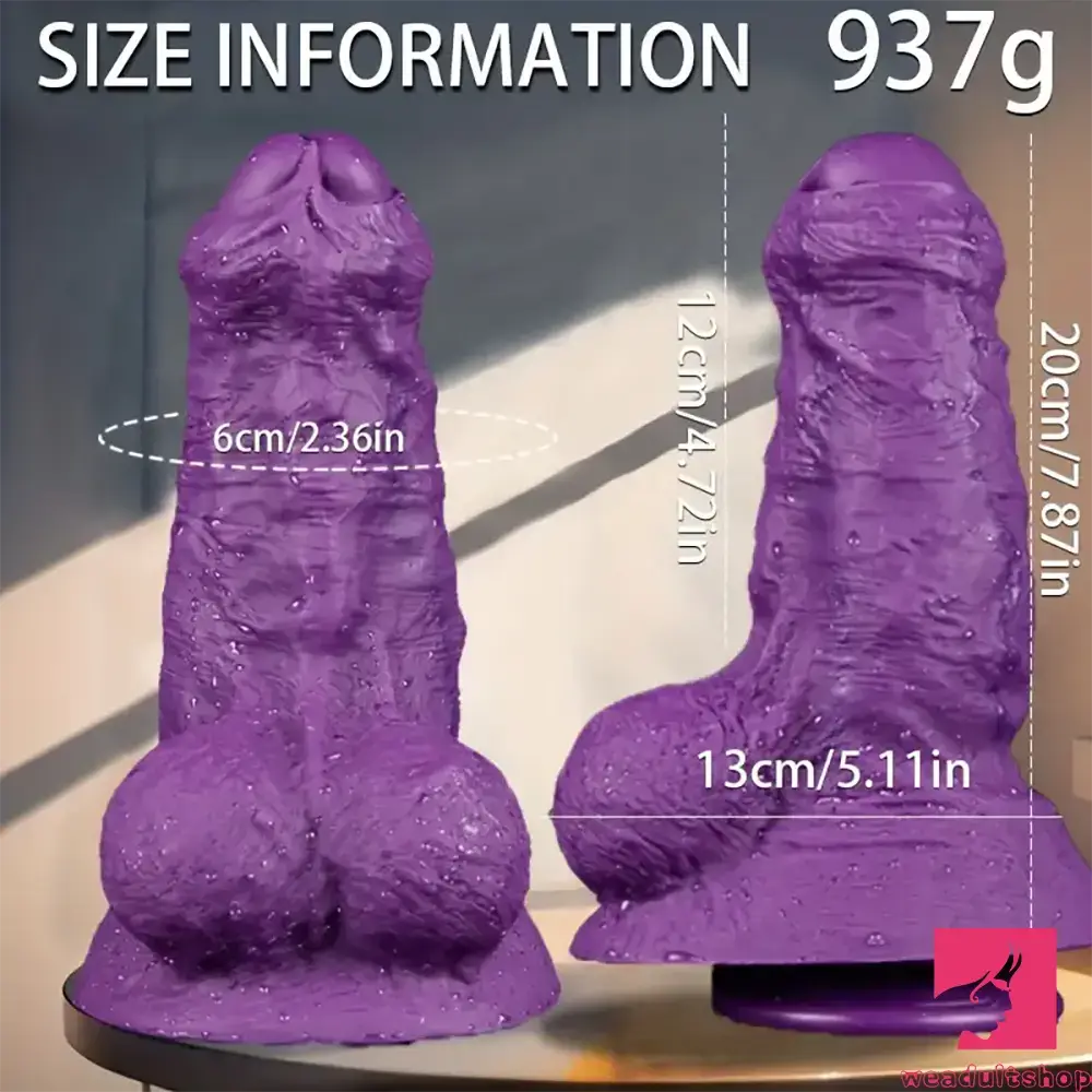 7.87in Lifelike Thick Silicone Soft Dildo For Anal Expansion Adult Toy