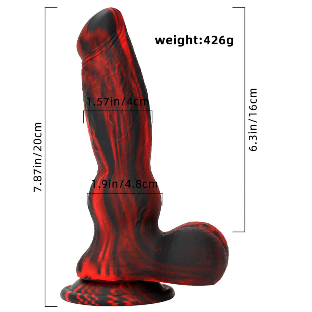 7.87in Silicone Soft Mixed Color Dog Cock Dildo For Women Sex Anus