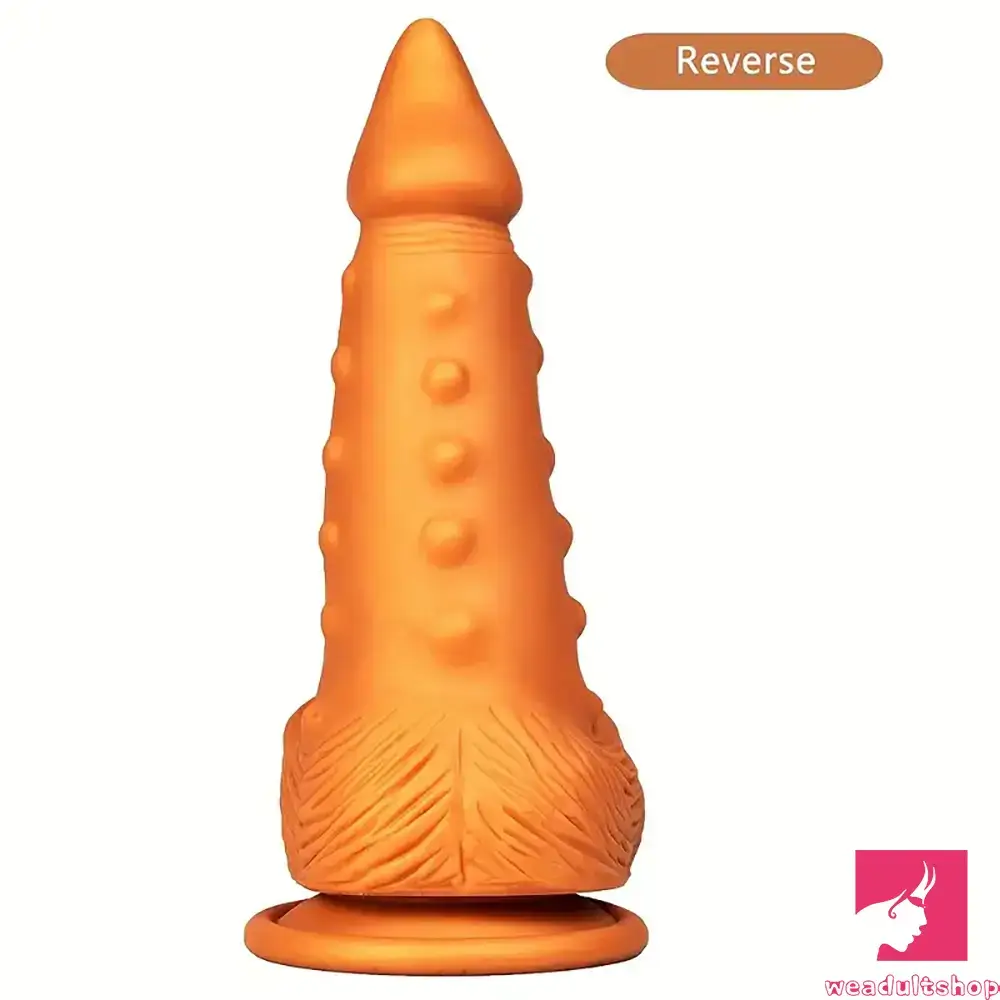 7.67in Sharp Head Spiked Silicone Soft Dildo For G-Spot Orgasm