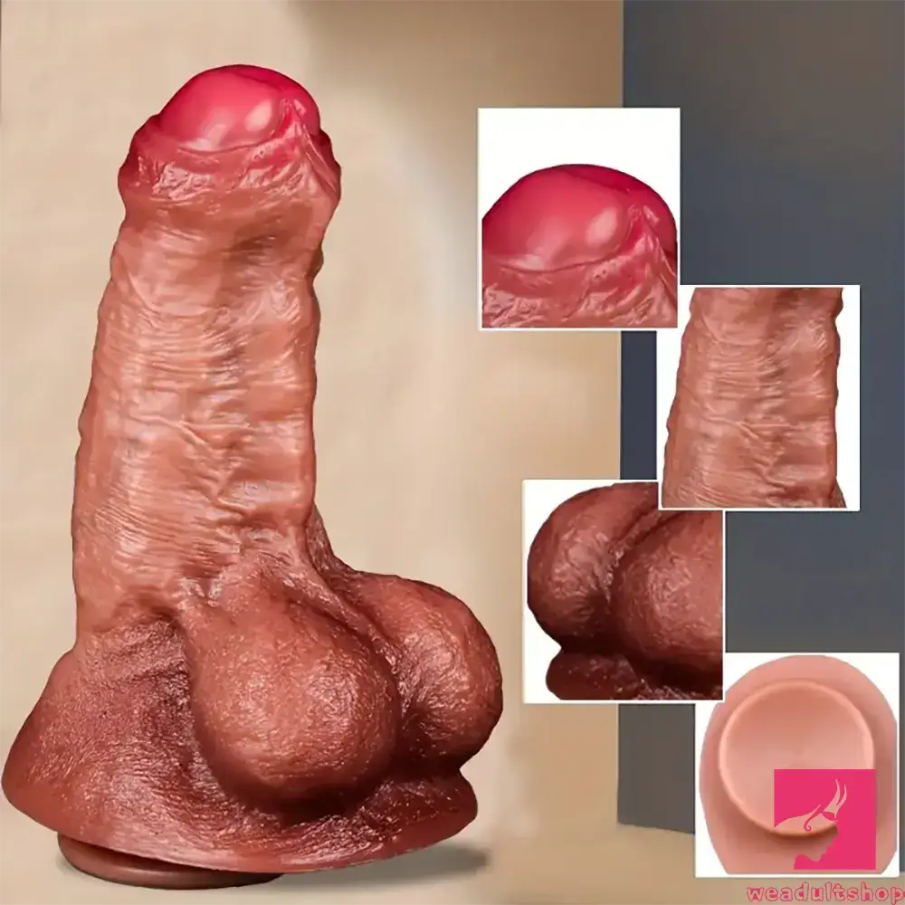 7.87in Lifelike Thick Silicone Soft Dildo For Anal Expansion Adult Toy