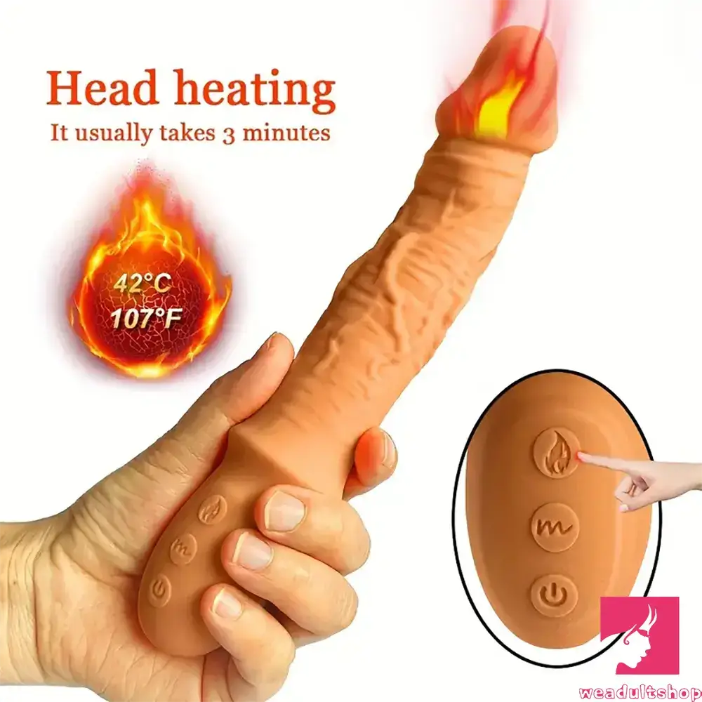 8.46in Electric Soft Real Silicone G Spot Heating Vibrating Adult Dildo