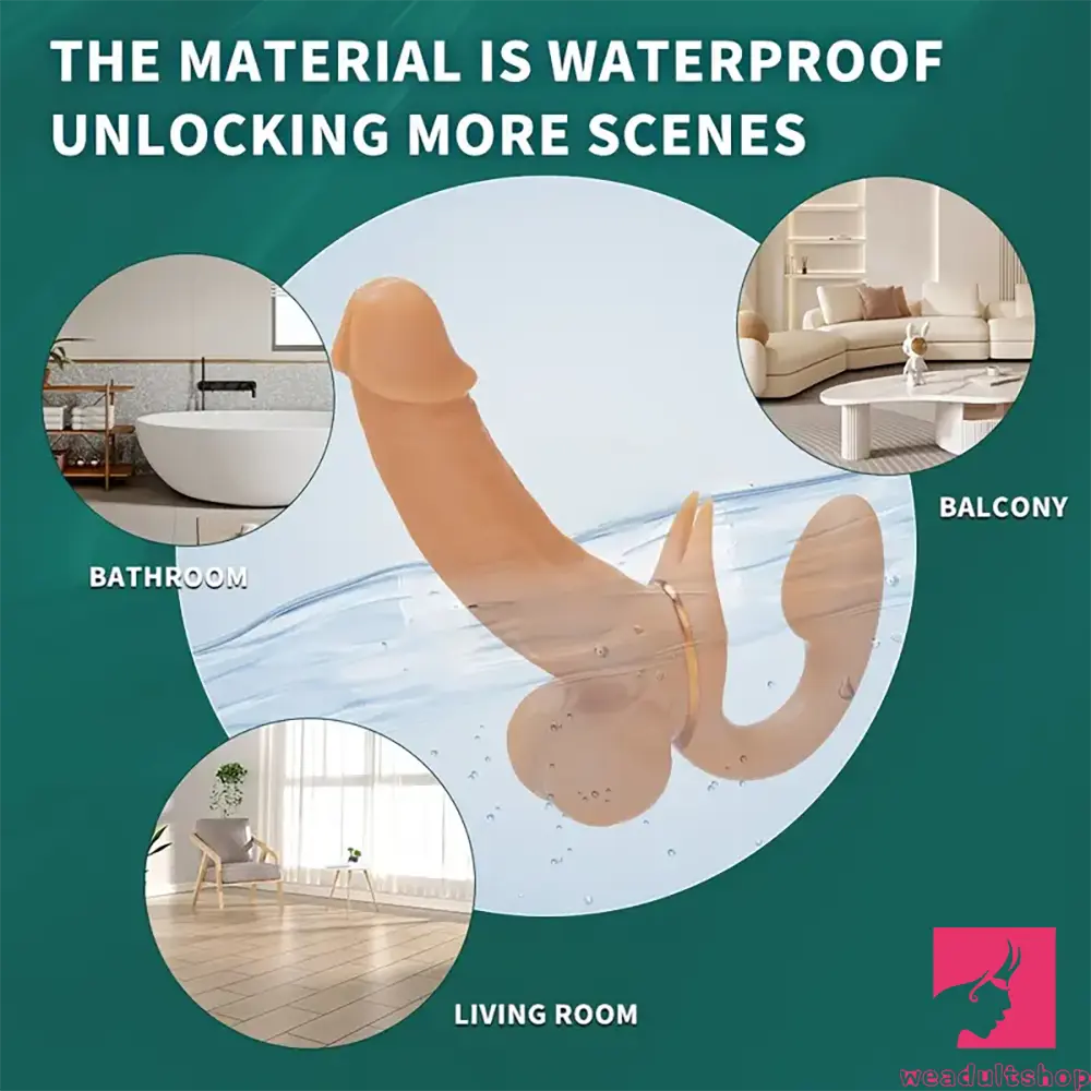 12.99in Dual Heads Silicone Soft Vibrating Thrusting Rotation Auto Dildo