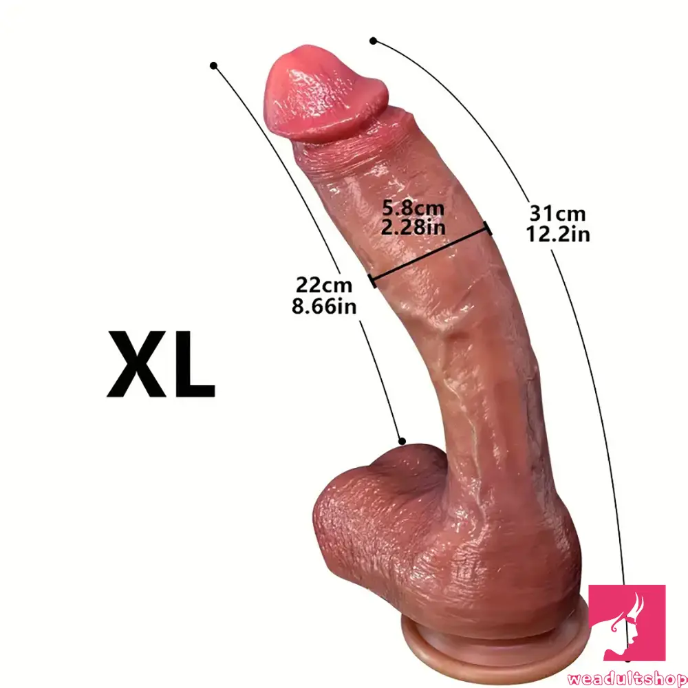 9.05in 10.43in 11.02in 12.2in 13.58in Soft Silicone Large Real Dildo