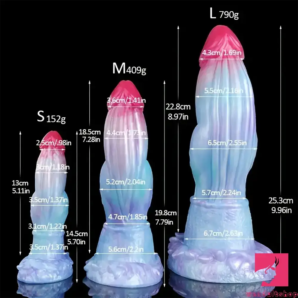 5.7in 7.79in 9.96in Dragon Flexible Silicone Monster Dildo With Big Knot