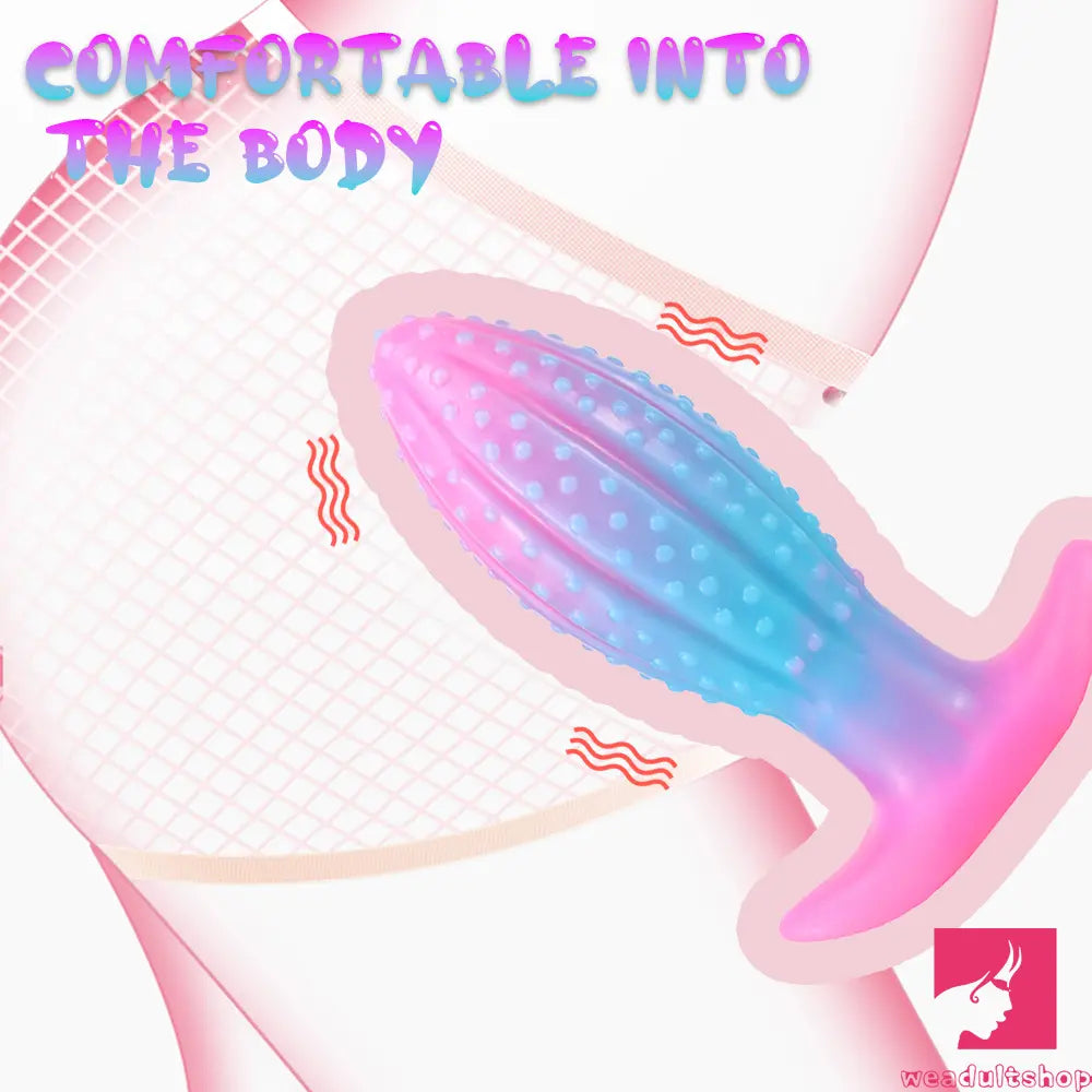 4.5in 5.67in 7.6in Small Silicone Soft Fluorescent Luminous Butt Plug Dildo