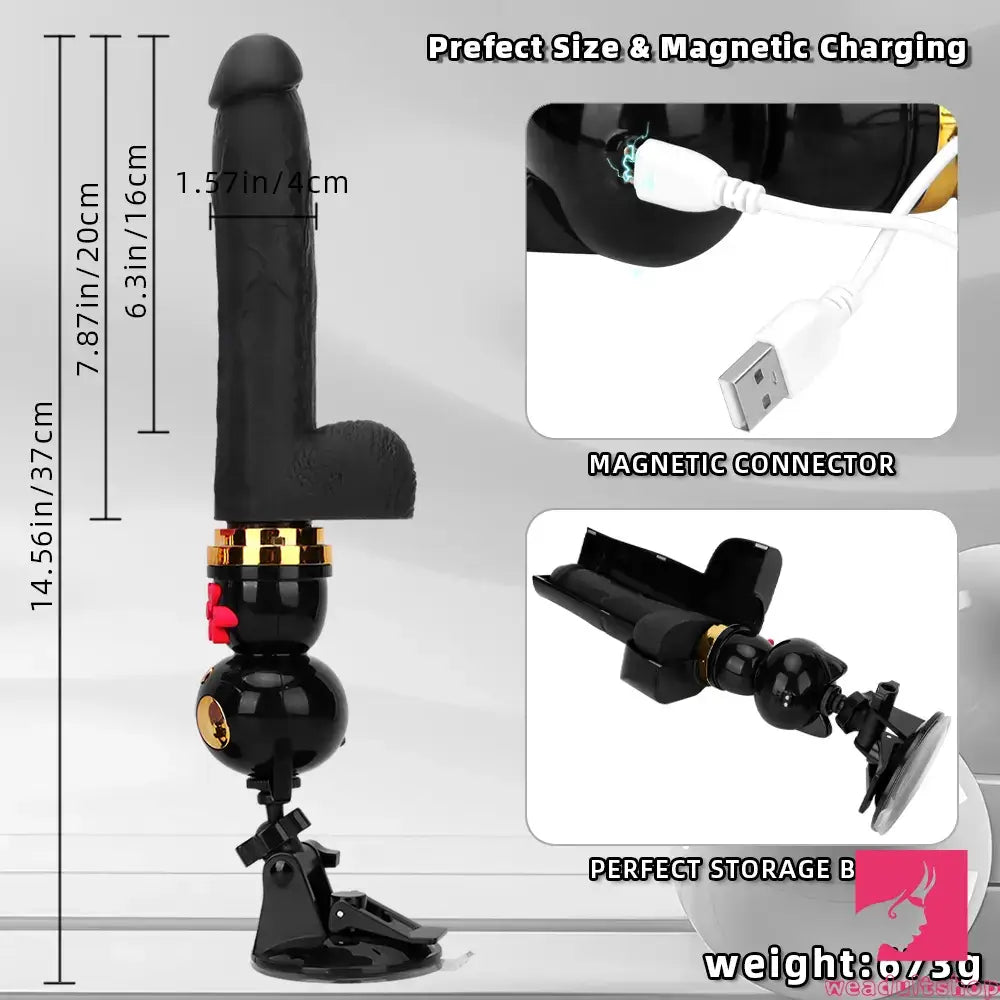 7.87in Cat Heating Thrusting Vibrating Remote Dildo Gun Fucking Sex Machine