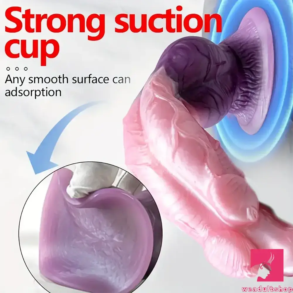 11.02in Colorful Silicone Flexible Fantasy Dog Dildo For BDSM Anal Sex