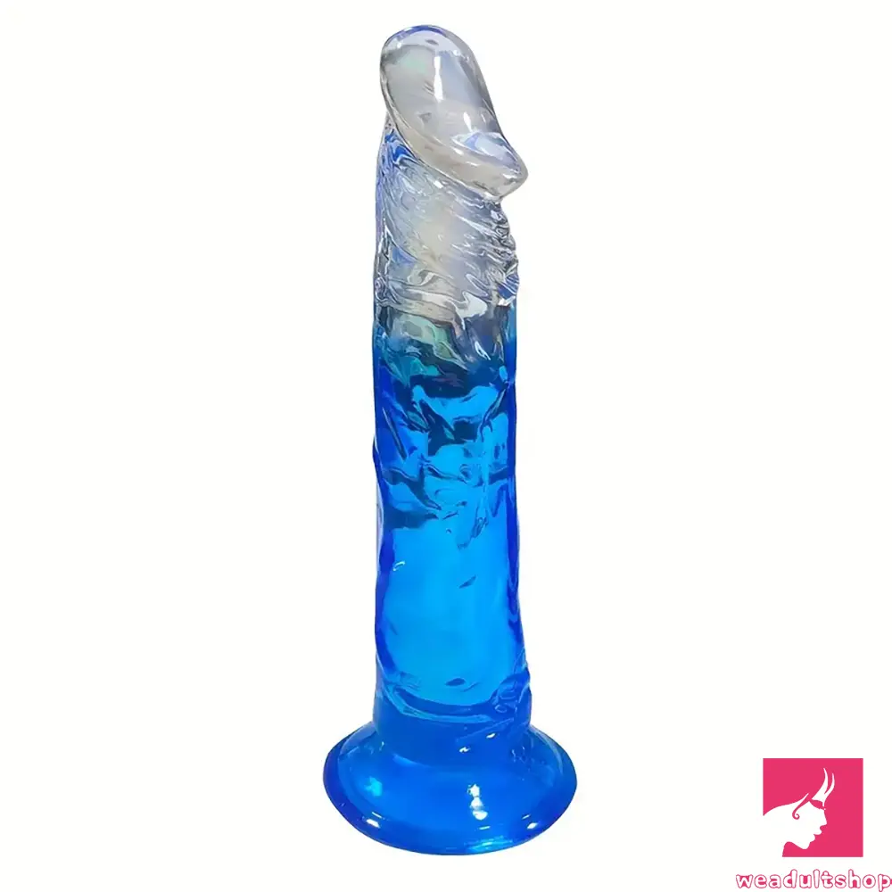 7.28in TPE Penis Clear Real Dildo For Anus Clitoris Stimulation