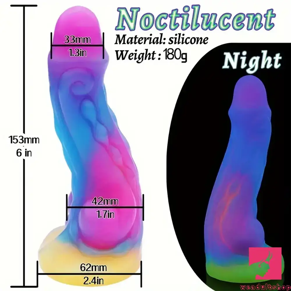 6in 6.1in 6.7in 7.1in Soft Silicone Luminous Monster Anal Male Dildo