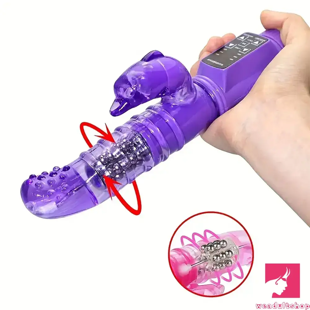 8.86in Silicone Soft Vibrating Rotation Dildo For G-spot Clit Stimulator