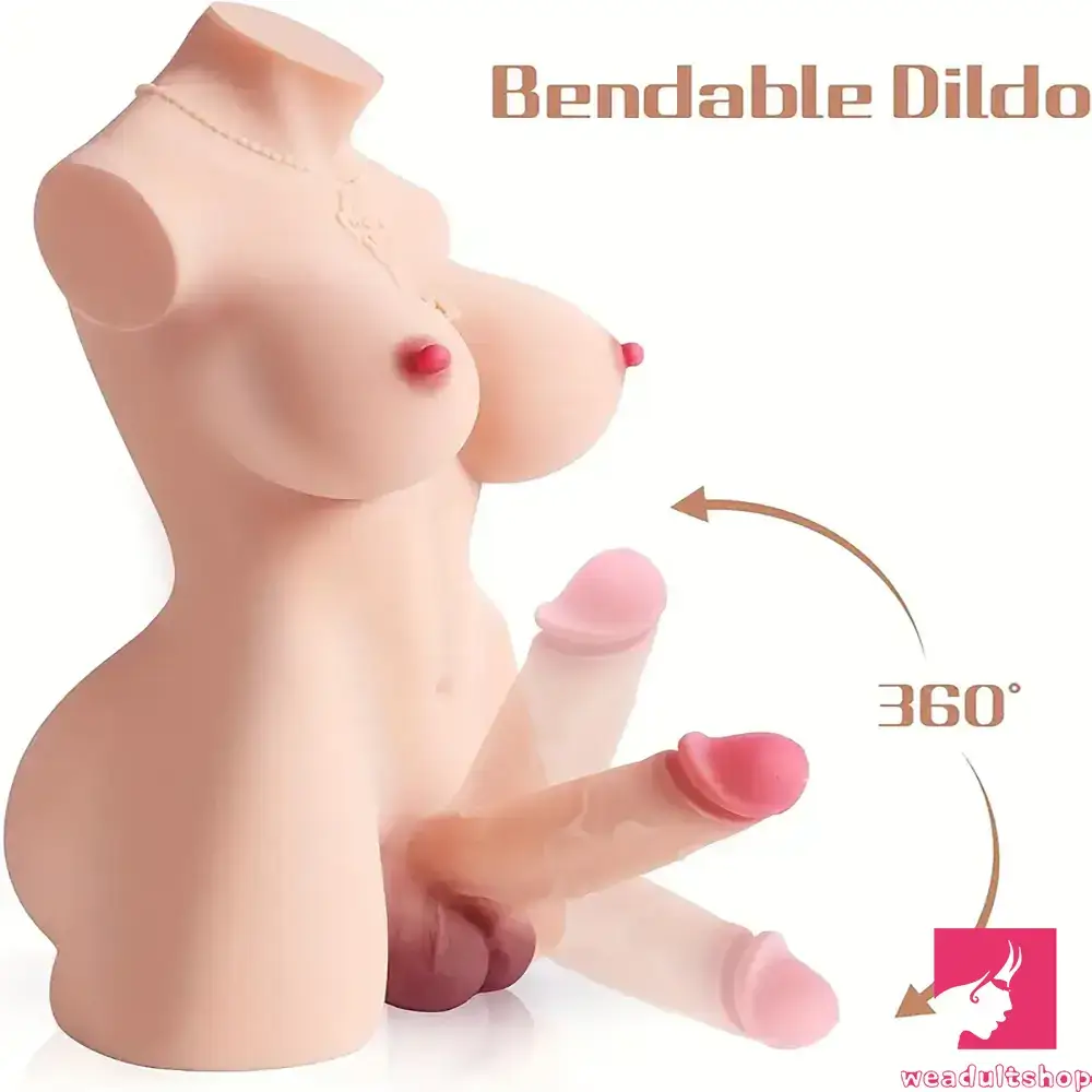 6.7in Premium Real Silicone Soft Dildo With Skeleton Shemale Sex Torso