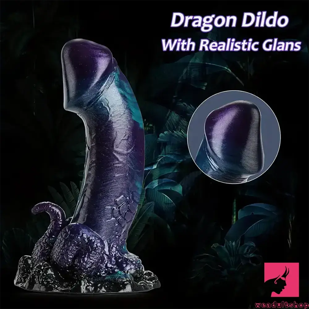 7.6in Dragon Fantasy Silicone Anal Monster Male Dildo With Tentacle
