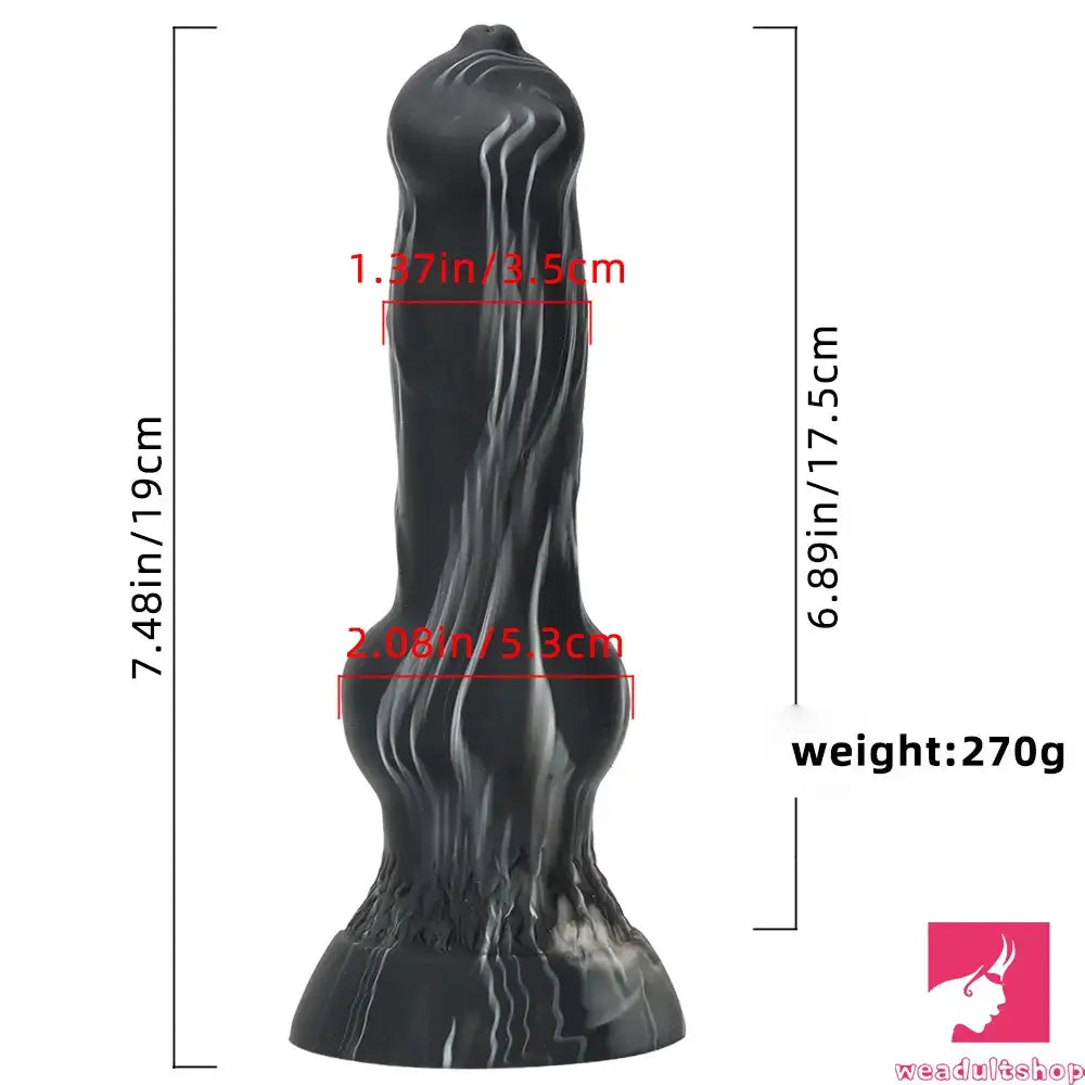 7.48in Silicone Soft Mixed Color Dog Cock Dildo For Love Sex Toy