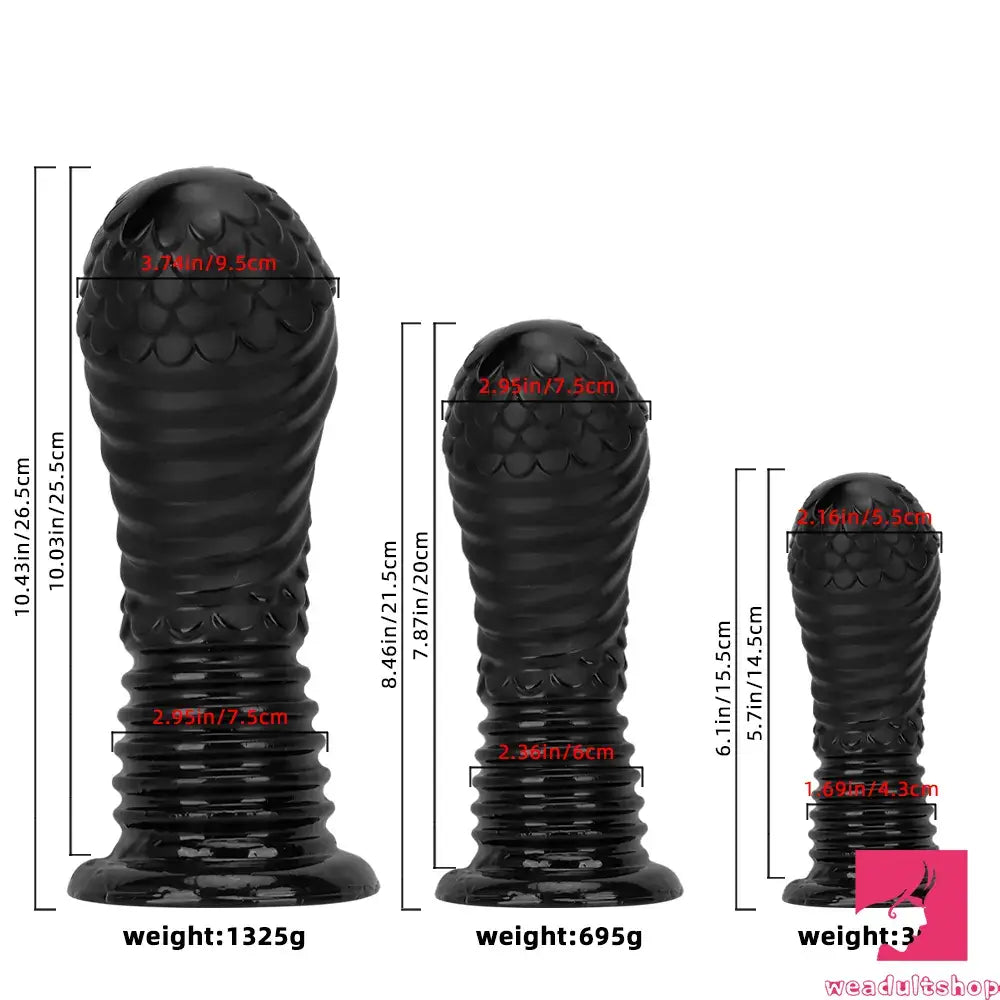 6.1in 8.46in 10.43in Fantasy Black Large Dildo Butt Plug For Fisting Orgasm
