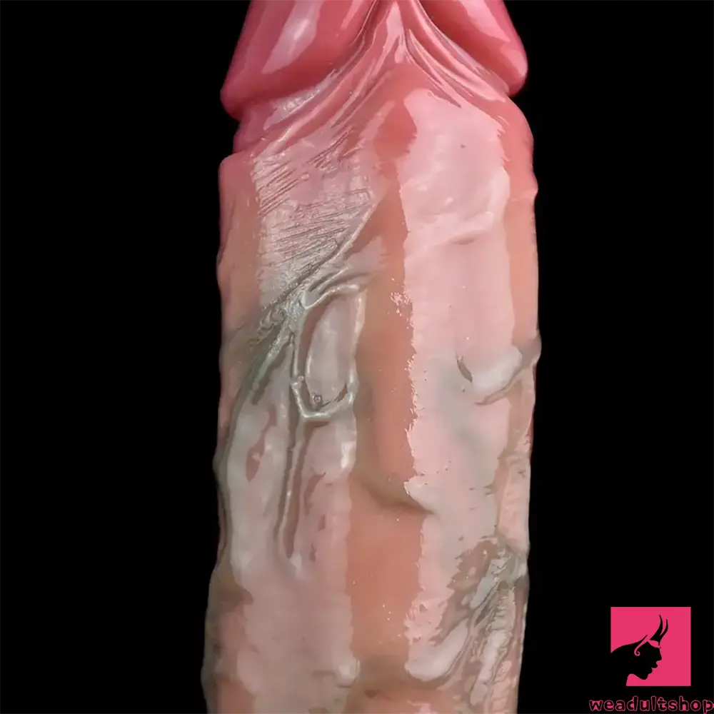 7.01in Soft Real Skin Silicone Anal Squirting Strap on Dildo With Veins