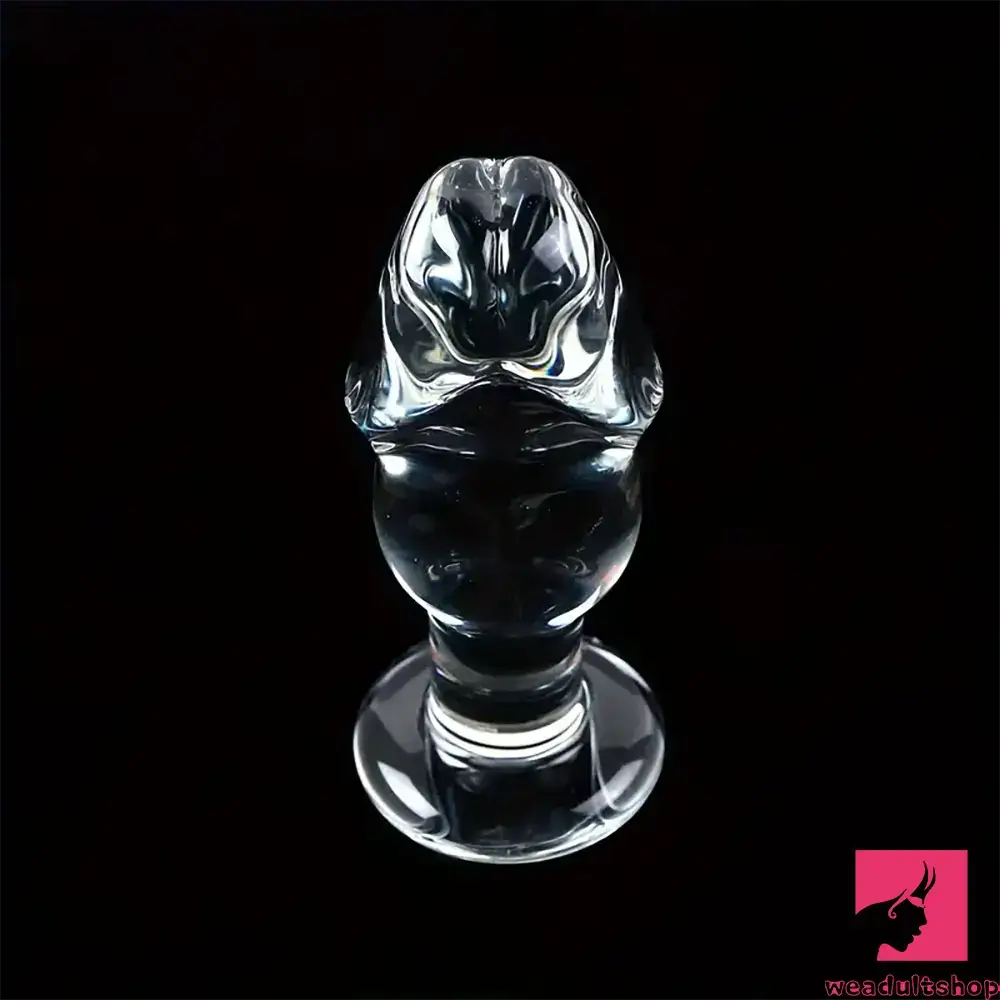 4.53in Clear Elegant Glass Crystal Dildo For Women Men With Base