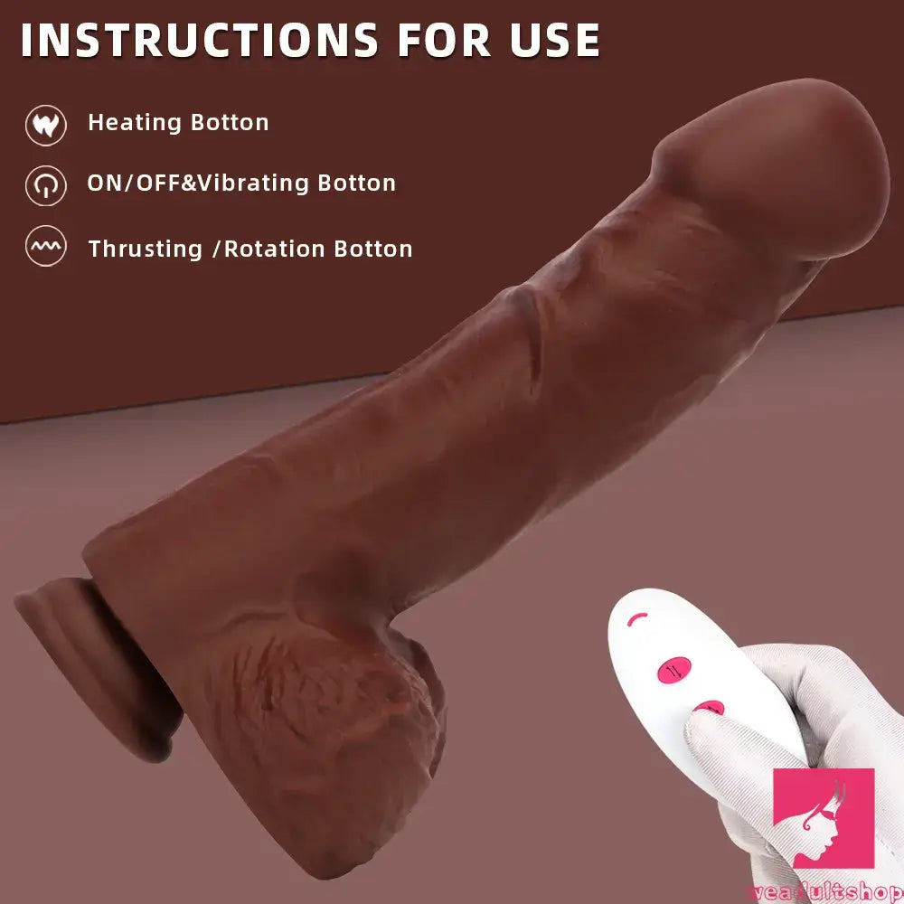 9.84in Lifelike Remote Control Auto Heating Thrusting Vibrating Dildo
