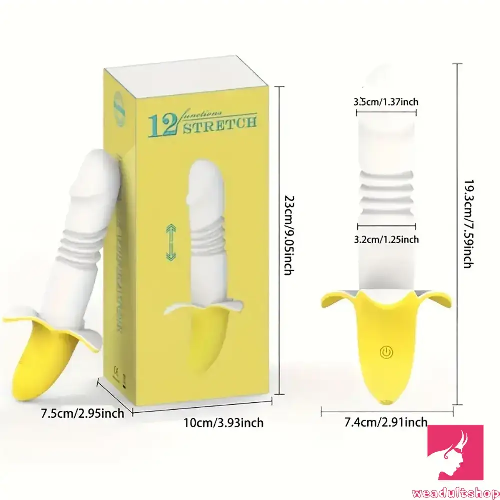 7.59in Banana Thrusting Vibrating Silicone Soft Dildo For Prostate Clit