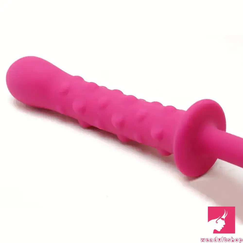 9.45in Unisex Soft Silicone Big Spiked Dildo With Handle For Love Toy