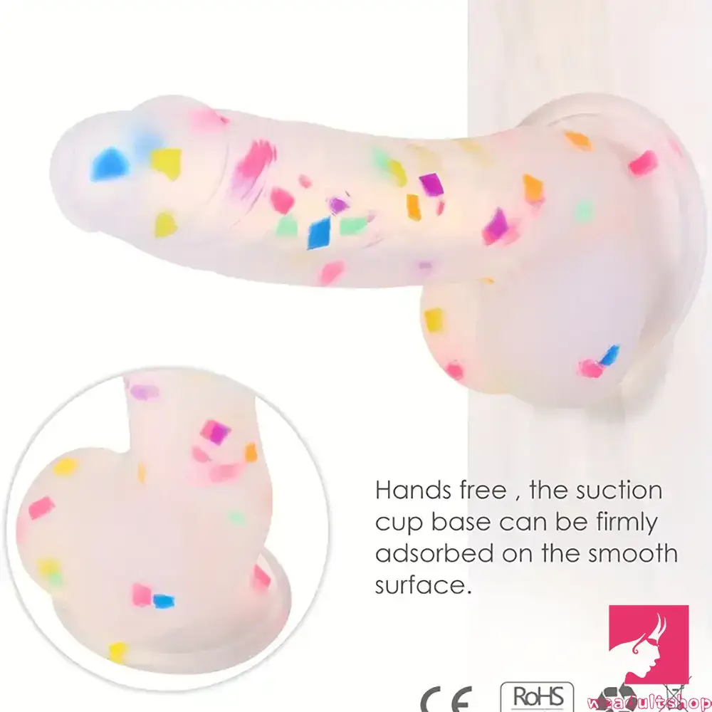 7.8in Realistic Confetti Silicone Soft Dildo For Anus Vaginal Orgasm