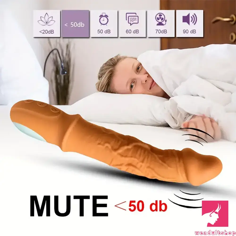 8.46in Electric Soft Real Silicone G Spot Heating Vibrating Adult Dildo