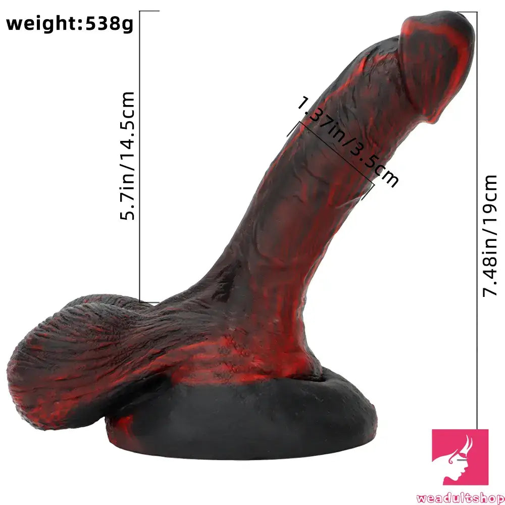 7.48in Big Suction Cup Silicone Soft Mixed Color Dildo For Adult Sex Toy