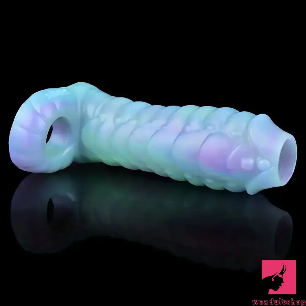 5.39in Lifelike Silicone Soft Dildo Sleeve Snake Luminous Cock Extender