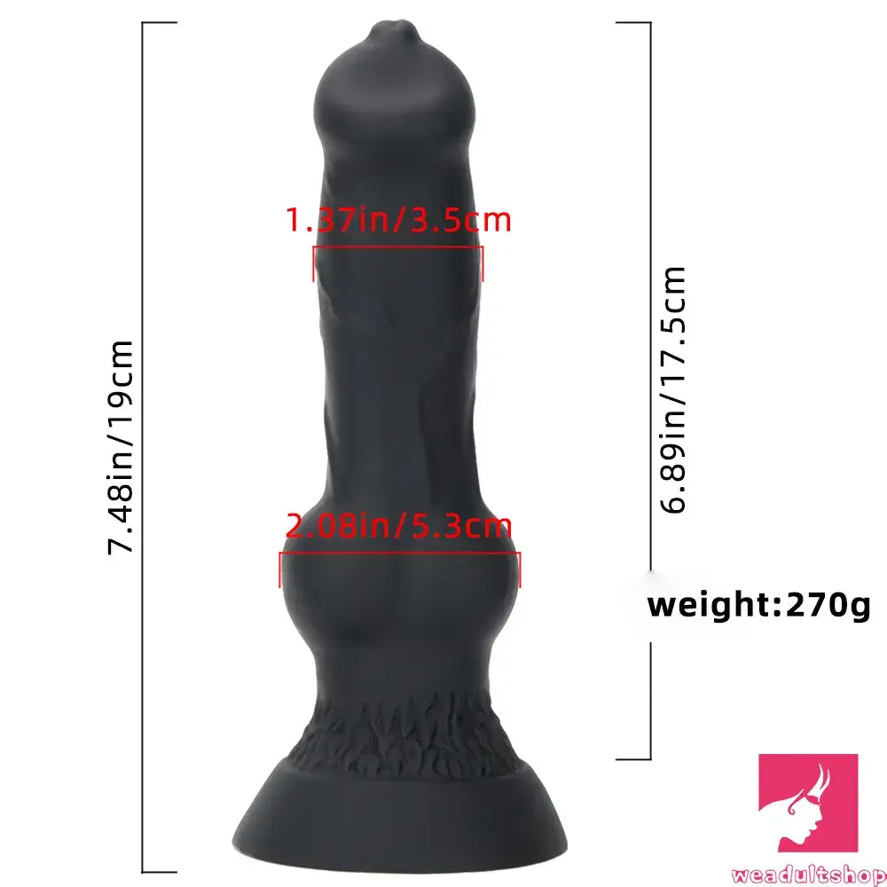 7.48in Silicone Soft Mixed Color Dog Cock Dildo For Love Sex Toy