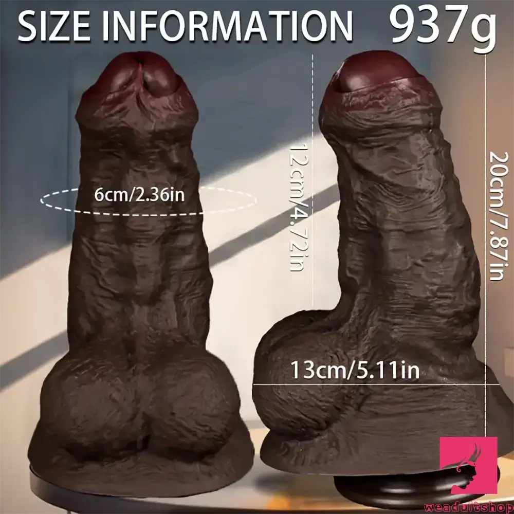 7.87in Lifelike Thick Silicone Soft Dildo For Anal Expansion Adult Toy