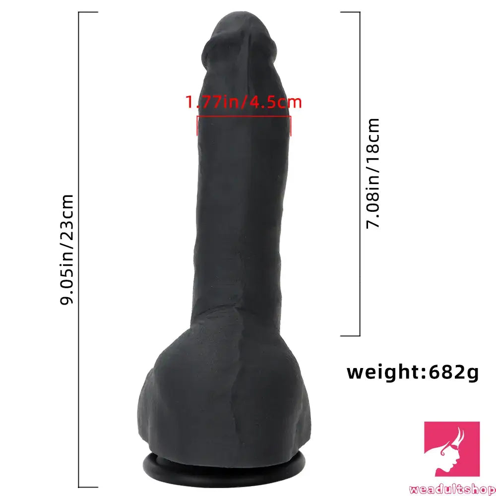 9.05in Premium Large Silicone Soft Mixed Color Dildo For Anus Clit