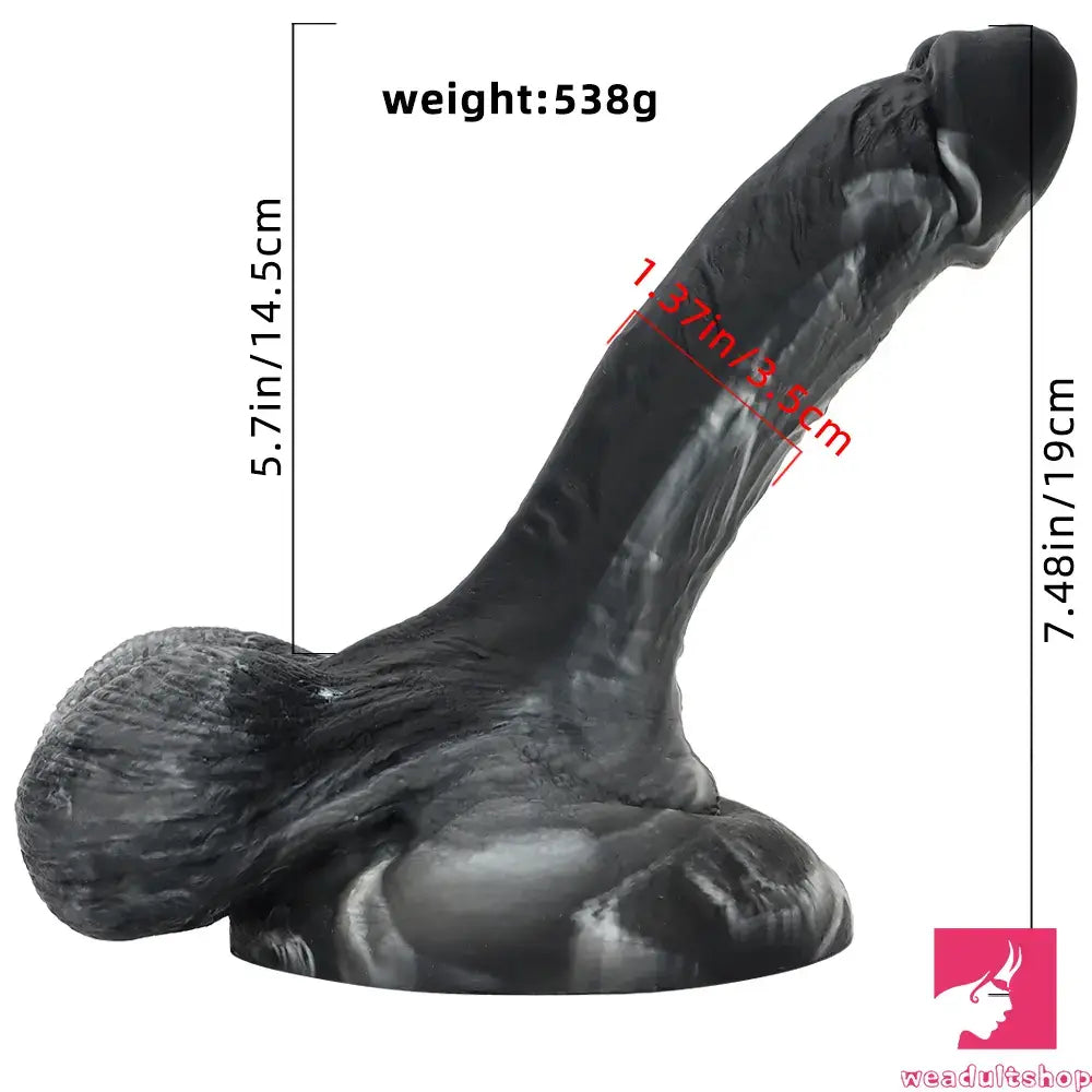 7.48in Big Suction Cup Silicone Soft Mixed Color Dildo For Adult Sex Toy