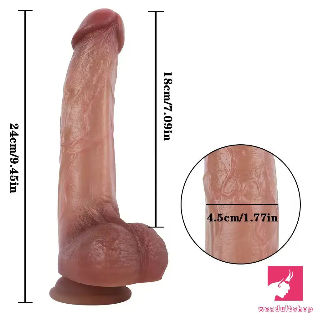 9.5in Superb Flesh-like Silicone Real Soft Feeling Big Dual Density Dildo
