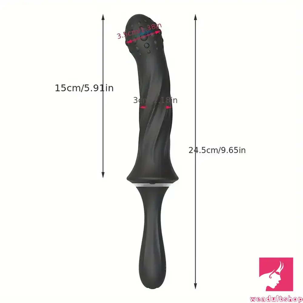 9.65in Silicone Soft Vibrating Dildo With Handle For Anal Stimulator
